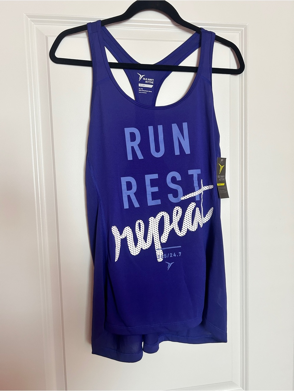 Old Navy Purple 'Run Rest Repeat' Racerback Tank